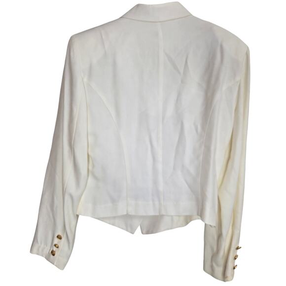 Lois Snyder Dani Max Womens Vtg 80s Old Money Avante Garde Gold Button Blazer 10 - Picture 6 of 11